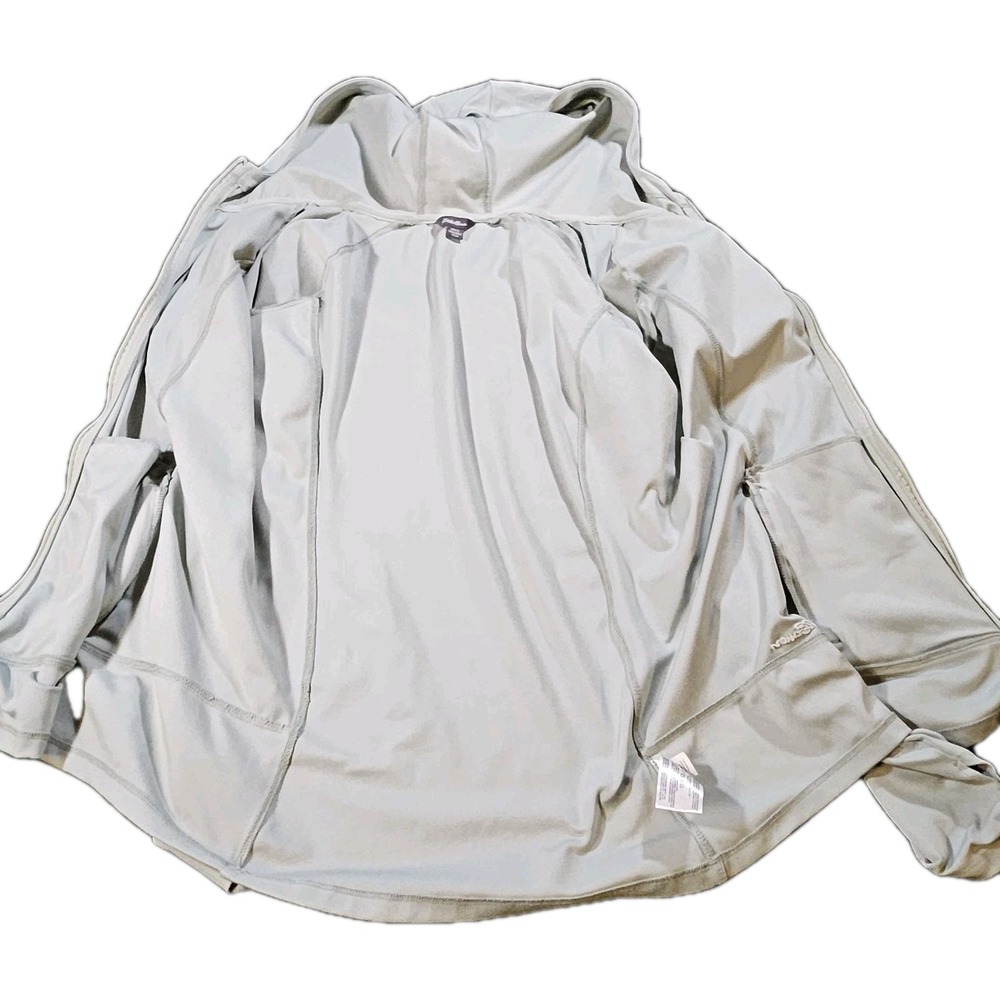 Eddie Bauer Full Zip Hooded Track Jacket Light Green Thumb Holes Women's SZ XL